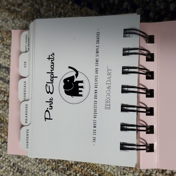 Egg & Dart Pink Elephants Spiral Bound Drink Recipes 2011 First Edition - Picture 3 of 7